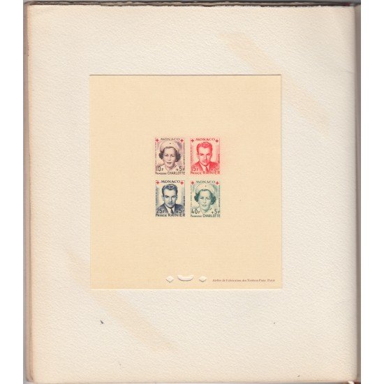 Monaco HB 3A/3B 1949 Libro original de la PTT Cruz Roja Monegasca