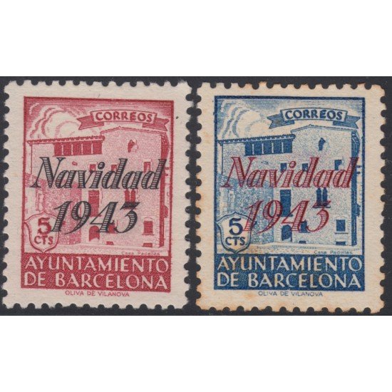 Barcelona SH 53/54 1943 Navidad MH Barcelona SH 53/54 1943 Navidad MH