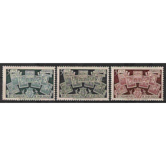 España Spain Barcelona SH NE 31 1945 Conmemoración del cese del recargo De hojita MH España Spain Barcelona SH NE 31 1945 Conmemoración del cese del recargo De hojita MH
