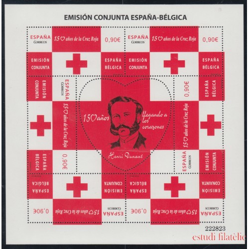 España Spain HB Emisión Conjunta 2013 España-Bélgica Cruz Roja Red Croos MNH 
