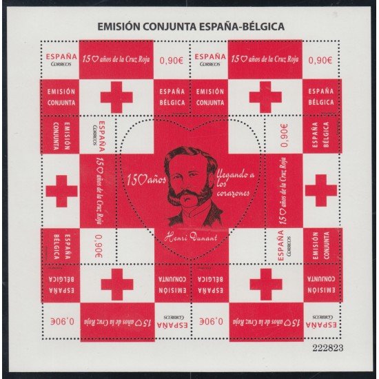España Spain HB Emisión Conjunta 2013 España-Bélgica Cruz Roja Red Croos MNH España Spain HB Emisión Conjunta 2013 España-Bélgica Cruz Roja Red Croos MNH