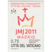 España Spain Emisión Conjunta 2011 Vaticano-España Jornadas Juventud MNH