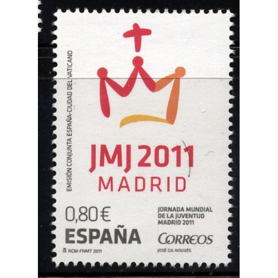 España Spain Emisión Conjunta 2011 España- Vaticano Jornadas Juventud MNH España Spain Emisión Conjunta 2011 España- Vaticano Jornadas Juventud MNH