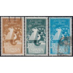 España Spain 1180/82 1955 Centenario del telégrafo Usados España Spain 1180/82 1955 Centenario del telégrafo Usados