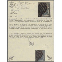 España Spain 34A 1854 Escudo de España Usado España Spain 34A 1854 Escudo de España Usado
