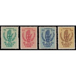 España Spain 851/54 1938 Alzamiento Nacional Mano MH