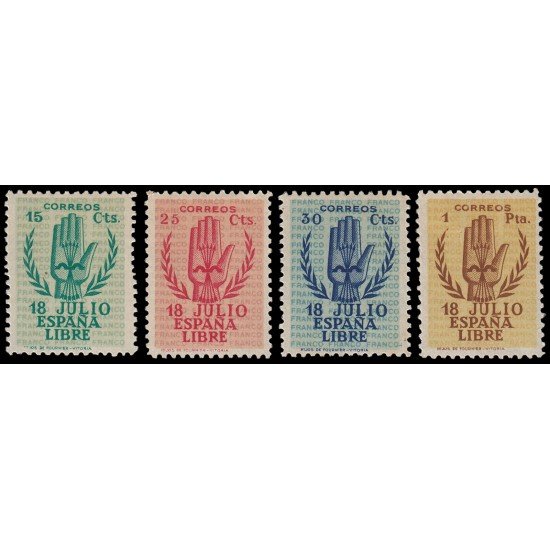 España Spain 851/54 1938 Alzamiento Nacional Mano MH España Spain 851/54 1938 Alzamiento Nacional Mano MH