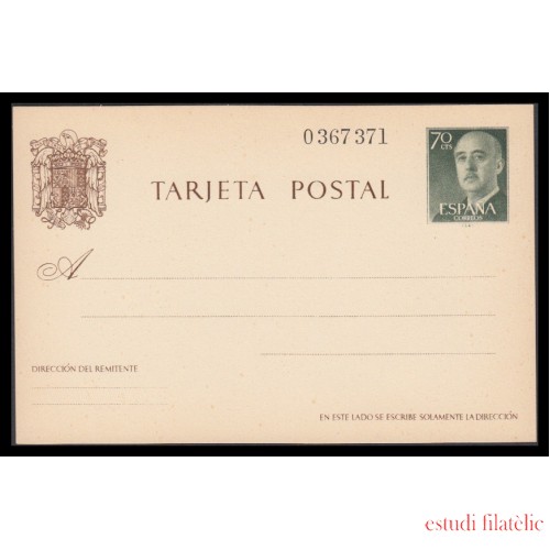 España Spain Entero Postal ( tarjeta ) 90 1962 Franco 