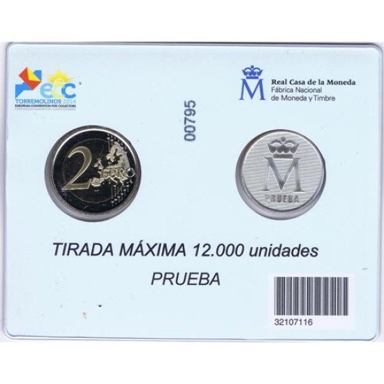 Moneda 2 € Proof Gaudí + prueba medalla Andalucía Torremolinos 2014 Moneda 2 € Proof Gaudí + prueba medalla Andalucía Torremolinos 2014