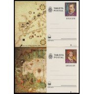 España Spain Entero Postal ( tarjeta ) 121/22 Espamer 1980 Mateo Prunes Juan de la Cosa