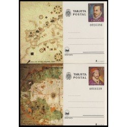 España Spain Entero Postal ( tarjeta ) 121/22 Espamer 1980 Mateo Prunes Juan de la Cosa