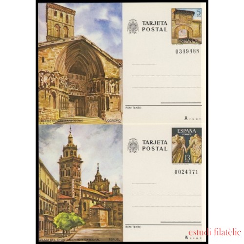 España Spain Entero Postal ( tarjeta ) 123/24 1980 Turismo Logroño Teruel