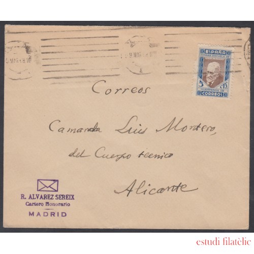 España Spain Franquicia Nº 10 1938 Alvarez Sereix Madrid a Alicante
