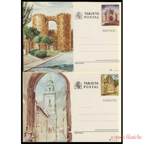 España Spain Entero Postal ( tarjeta ) 133/34 1983 Turismo Ávila Lugo 