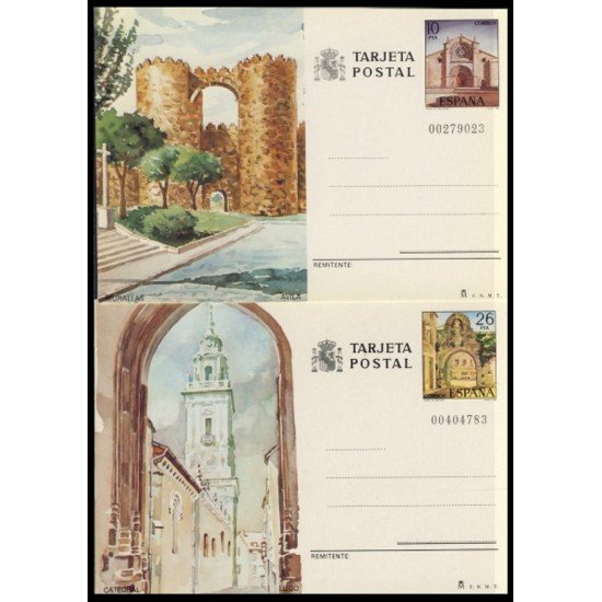 España Spain Entero Postal ( tarjeta ) 133/34 1983 Turismo Ávila Lugo
