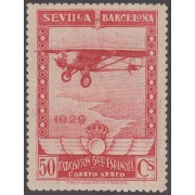 España Spain Variedad 451ccp (448/53) 1929 Expo Sevilla y Barcelona Avión MNH