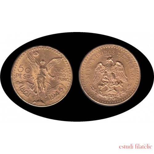 México Mejico 50 pesos mejicanos 1945 oro Au