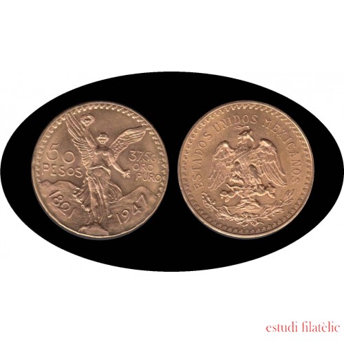 México Mejico 50 pesos 1947 Oro Au