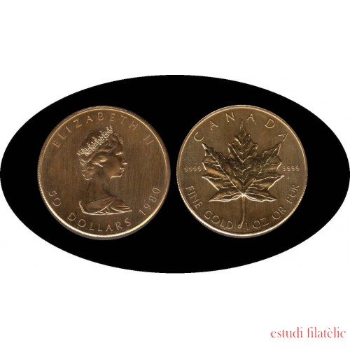 Canada 50$ Maple life 1980 1 onza de oro puro gold 999 gold