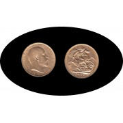 Gran Bretaña Great Britain Sovereign Soberano Libra inglesa 1905 Edwardus VII oro Au