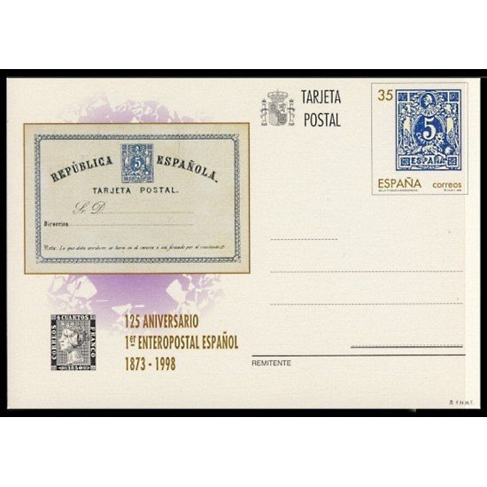 España Spain Entero Postal ( tarjeta ) 167 1998 125 Aniversario Primera tarjeta Entero Postal
