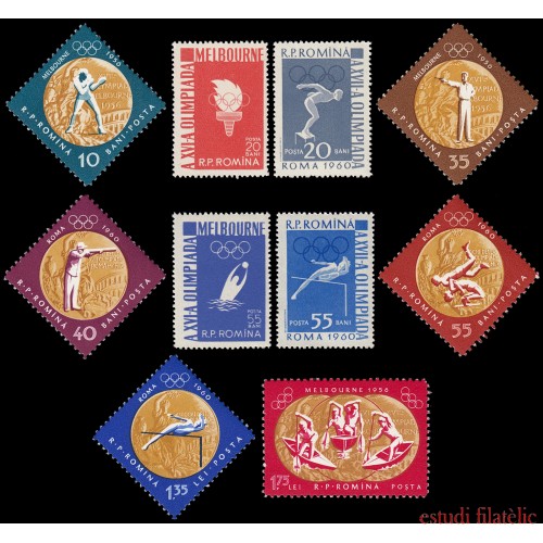 Rumanía  Romania 1804/13 1961 Medallas Olímpica Olimpic Games Deportes Sports MNH 