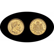 Francia France 20 francos 1865 Napoleón III Bonaparte Oro Au