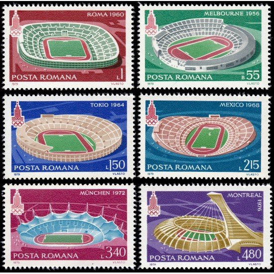 Rumanía Romania 3210/15 1979 Estadios Olímpicos Olympic stadiums Sports MNH Rumanía Romania 3210/15 1979 Estadios Olímpicos Olympic stadiums Sports MNH