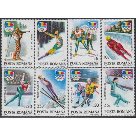 Rumanía Romania 3985A/85H 1992 JJOO Albertville Winter Olympics Deportes Sports MNH