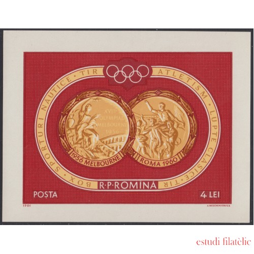 Rumanía HB 51 1961 Medalllas Olímpicas Olympic medals JJOO Sport Deportes  NH 