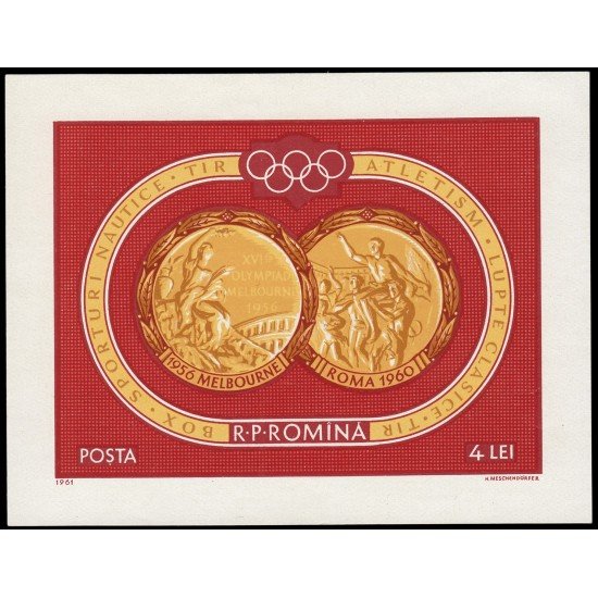 Rumanía HB 51 1961 Medalllas Olímpicas JJOO Deportes MNH Rumanía HB 51 1961 Medalllas Olímpicas JJOO Deportes MNH