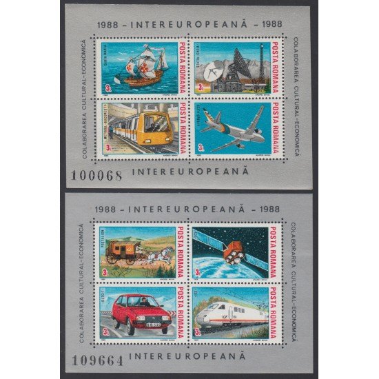 Rumanía HB 193A/93B 1988 Comunicaciones - Tren, barco, avión ... MNH Rumanía HB 193A/93B 1988 Comunicaciones - Tren, barco, avión ... MNH