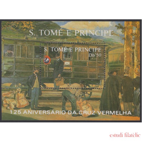 Santo Tomás y Príncipe HB 63A 1988 125º Aniv. Cruz Roja Red Cross MNH 