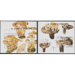 Santo Tomás y Príncipe HB 107/08 1991 Flora Chanpiñón Mushroom MNH Santo Tomás y Príncipe HB 107/08 1991 Flora Chanpiñón Mushroom MNH