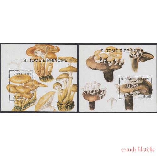 Santo Tomás y Príncipe HB 107/08 1991 Flora Chanpiñón Mushroom MNH 