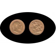 Gran Bretaña Great Britain 1908  Sovereign Soberano Libra inglesa Edwardus VII Oro Au