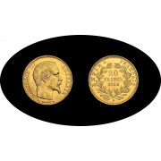 Francia France 20 francos franceses 1854 Moneda Oro Au