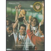 Santo Tomás y Príncipe HB 88 1990 Italia Mundial de fútbol Football MNH  