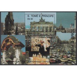 Santo Tomás y Príncipe HB 83 1990 Reunificación Alemania Puerta de Brandemburgo MNH Santo Tomás y Príncipe HB 83 1990 Reunificación Alemania Puerta de Brandemburgo MNH