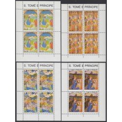 Santo Tomás y Príncipe 1006/09 1990 4 Series en Hojita Navidad Christmas MNH Santo Tomás y Príncipe 1006/09 1990 4 Series en Hojita Navidad Christmas MNH