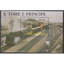 Santo Tomás y Príncipe HB 54 1987 Locomotoras Tren Train MNH Santo Tomás y Príncipe HB 54 1987 Locomotoras Tren Train MNH