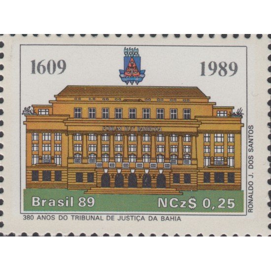 Brasil Brazil 1904 1989 Aniv. Tribunal de Justicia Bahia Edificio Architecture MNH Brasil Brazil 1904 1989 Aniv. Tribunal de Justicia Bahia Edificio Architecture MNH