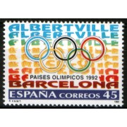 España Spain Emisión conjunta 1992 España-Francia Paises Olímpicos  MNH 