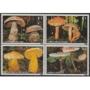 Guyana 2077/80 1989 Champiñones Setas Mushrooms Flora MNH 
