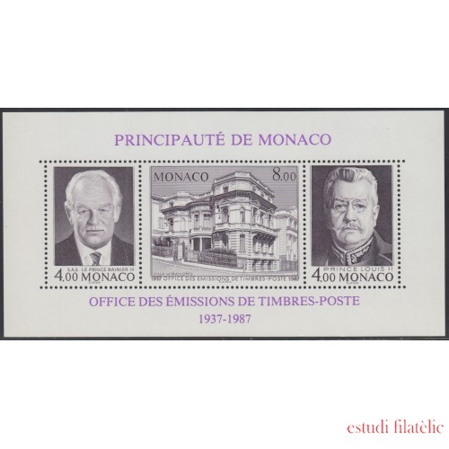 Monaco HB 39   1987 50º Aniv. de la OETP Efigies principescas Oficina postal MNH