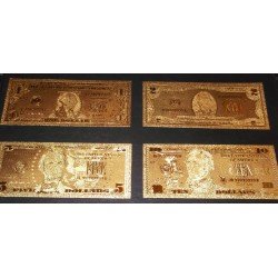 Billetes Bañados en Oro 24k United States Estados Unidos de 1$ a 100$