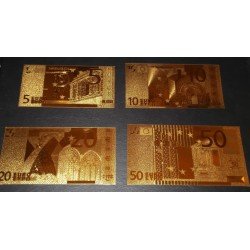 Billetes Bañados en Oro 24k European Unión Unión Europea de 5€ a 500€