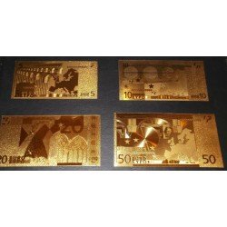 Billetes Bañados en Oro 24k European Unión Unión Europea de 5€ a 500€ Billetes Bañados en Oro 24k European Unión Unión Europea de 5€ a 500€