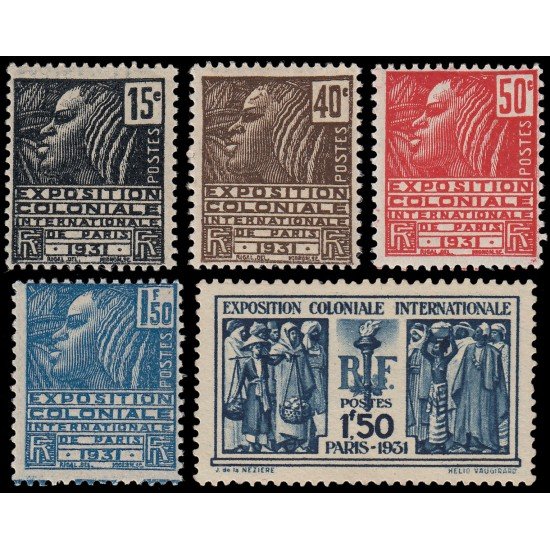 France Francia 270/74 1930-1931 Expo Colonial MNH France Francia 270/74 1930-1931 Expo Colonial MNH