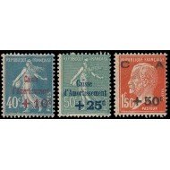 France Francia  246/48 1927 Fondo de amortización MNH